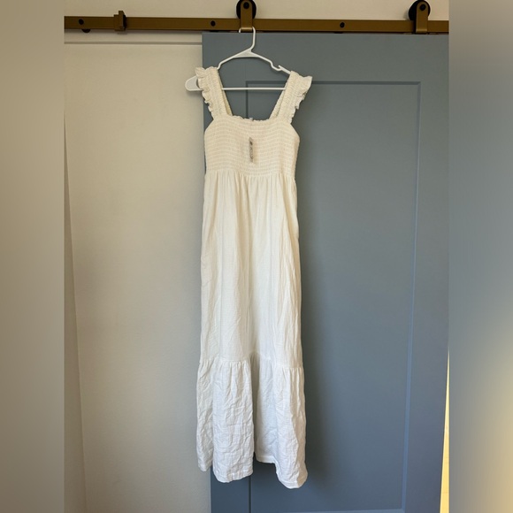 Soma Dresses & Skirts - NWT Soma White Smocked Maxi Invisible Support Dress